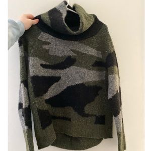 Aqua Camo Turtleneck Sweater from Bloomingdales